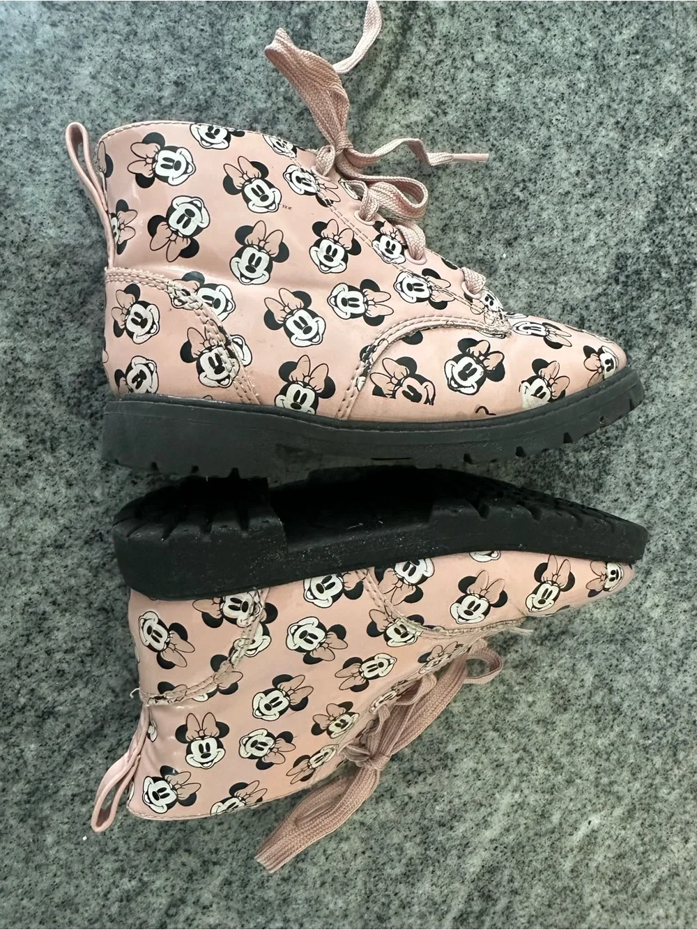 Disney Pink Minnie Mouse Lace-Up Girls' Boots